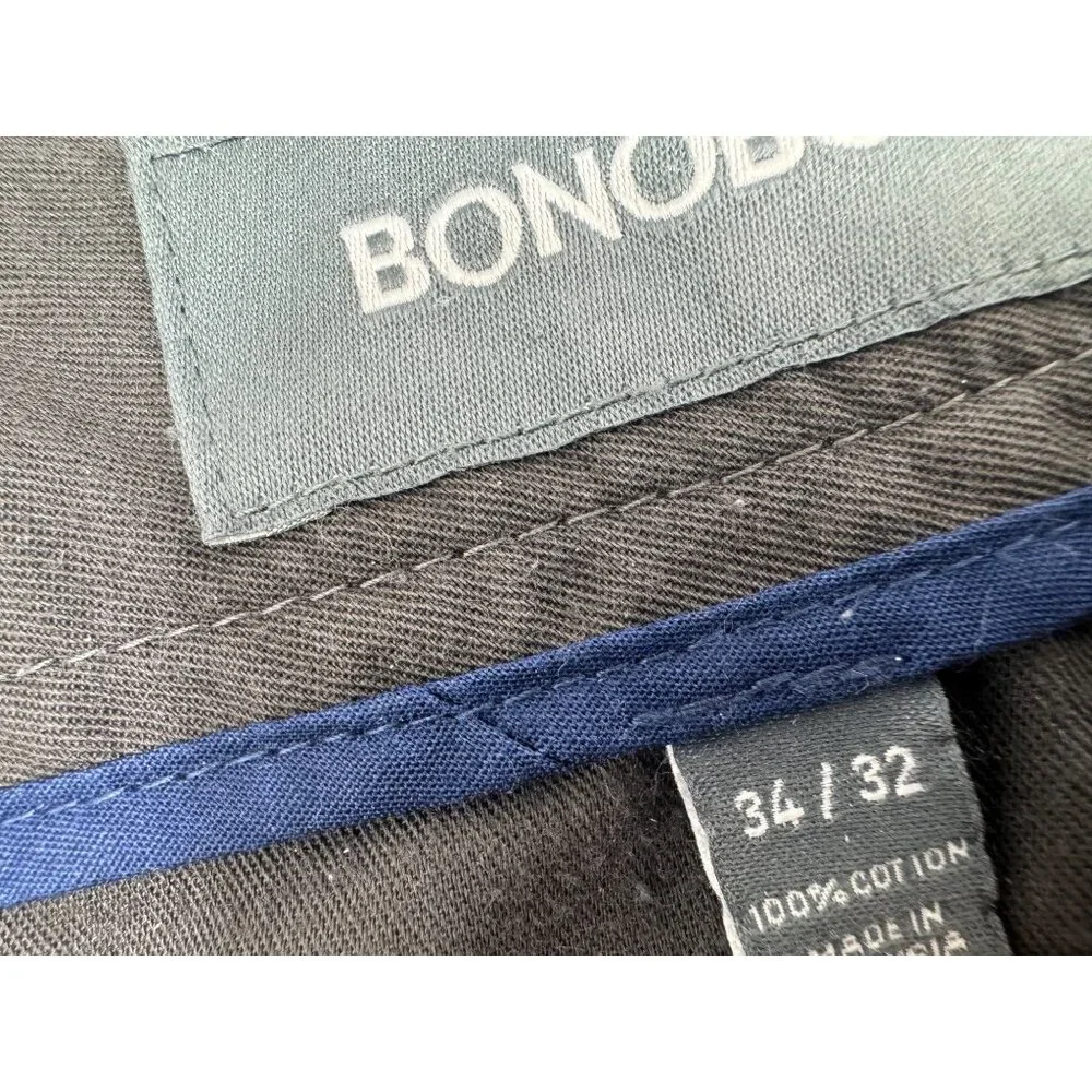 Bonobos Men Friday Pants Straight Leg 34X32 Chino Gray Flat Front - Picture 6 of 14
